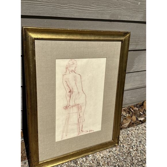 Mcm Original Sketch Still Life Nude Signed J Whay? Rare One Of A Kind - Picture 1 of 8